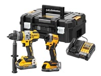 DEWALT DCK2052 18v XR Cordless Brushless Combi Drill and Impact Driver 1 x 1.7ah & 1 x 5ah Li-ion Powerstack