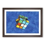 Big Box Art The Rubik Cube Painting Framed Wall Art Picture Print Ready to Hang, Walnut A2 (62 x 45 cm)