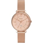 Fossil Watch for Women Jacqueline, Quartz Movement, 36 mm Rose Gold Stainless Steel Case with a Stainless Steel Strap, ES4628