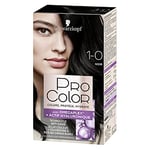 Schwarzkopf - Pro Color - Coloration Permanente Cheveux - Anti-Casse - Technologie Oméga Plex - Tenue Extra Longue Durée - Noir 1.0