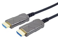 PremiumCord 8K Optical Active Ultra High Speed Câble HDMI 2.1 M/M 48Gbps, Compatible avec Vidéo 8K@60Hz, Deep Color, 3D, Arc, HDR, EDID, Connecteurs plaqués Or, Noir, 50m
