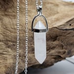 Crystal Quartz Necklace Gemstone Pendant Master Healer Reiki Point Chakra Stone