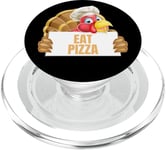 Un cuisinier drôle de Thanksgiving à la dinde mange une pizza PopSockets PopGrip pour MagSafe