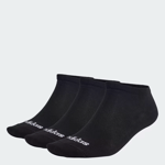 adidas Thin Linear Low-Cut Socks 3 Pairs - Black / Large UK8.5 - 10