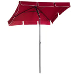 Aluminium Sun Umbrella Parasol Patio Rectangular 2M x 1.3M