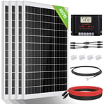 Eco-worthy - Kit de panneaux solaires 480W 12V hors reseau avec panneau solaire 120W, contrôleur de charge solaire 60A pour bateau marine maison