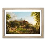 Big Box Art The Departure by Thomas Cole Framed Wall Art Picture Print Ready to Hang, Oak A2 (62 x 45 cm)