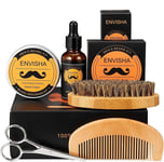 ENVISHA Natural Beard Growth Grooming & Trimming Men Facial Care Kit Premium Box