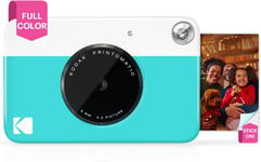 Printomatic Appareil Photo Numérique À Impression Instantanée Couleurphotos De Haute Qualité Sur Papier Autocollant Zink 2 X 3""5 Mp,Portable,Cadeau Créatif Pour Anniversaire,Noëlbleu