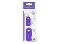 Blyertspenna Faber-Castell Sparkle Jumbo Purple Glitter Graphite - Skolset