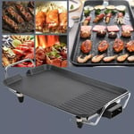 Electric Teppanyaki Table Grill Griddle BBQ Hot Plate Non-Stick Barbecue Cooking