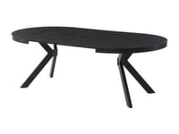 Table à manger extensible 4 à 8 personnes en MDF et acier - Noir - KOMONI