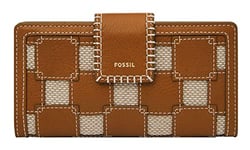 Fossil Logan, Portefeuille à deux volets pour femme, Saddle, 17.14 cm L x 1.9cm W x 8.9cm H