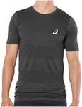 Asics Sport Seamless Knit Mens Running Top Grey Short Sleeve Reflective T-Shirt