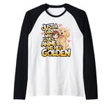 Kawaii Golden Retriever Anime Lover Puppy Dog Mom Raglan Baseball Tee