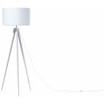 Lampadaire Lampe Design Trépied Blanche en Tissu et Métal E27 Max 40W pour Éclairage de Chambre ou Salon Scandinave et Urbain Beliani
