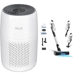 LEVOIT Purificateur d'Air et Aspirateur Balai Sans Fil contre Allergies, Élimine les Poils d'Animaux, Air Purifier Core Mini pour Chambre Maison