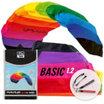 Wolkenstürmer Paraflex Basic 1.2 - Aile de Traction, Arc-en-Ciel - Prêt à l'emploi - cerf-Volant 2 Lignes pour débutants et Enfants à partir de 6 Ans - Voile de Traction - Aile de Kitesurf