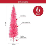 6ft Pre Lit Slim Christmas Tree Pink 70870