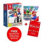 Nintendo Switch OLED Model (White) + FREE Super Mario B.Wonder + FREE 12 Months