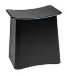 WENKO Panier à Linge avec Tabouret de Salle de Bain Wing | Collecteur de Linge 33L | Tabouret pour Coiffeuse | Polyvalent | DIM 45 x 48 x 33 cm | Noir