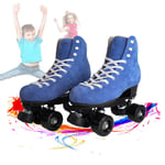 Quad Roller Skates for Adults And Kids Roller Skates - Classic Quad Roller Skates - Comfortable Quad Skates for All Ages,blue suede,38