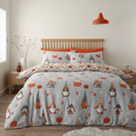 Catherine Lansfield Cotton Brushed Autumn Bedding Set-Double Grey Double