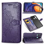 Mandala läder Samsung Galaxy A60 fodral - Lila