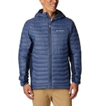 Columbia Men's Powder Pass Hooded Jacket Hooded Puffer Jacket, Dark Mountain x Collegiate Navy, Size XS