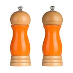 Premier Housewares 1103688 Moulin à Poivre et Sel en Bois d'Hévéa Orange Laqué