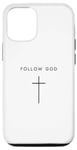 Coque pour iPhone 12/12 Pro Follow God Cross - Minimaliste Christian Religieux Jésus