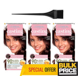 L'Oreal Casting Natural Gloss 323 Chocolate Dark Brown Hair Color 3-Pack