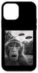 Coque pour iPhone 12 mini Singe de nuit Selfie avec extraterrestre OVNI pour hommes, femmes, garçons, filles, enfants