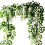 2x7FT Konstgjord Wisteria Vin Girlang Växter Blommor Konst För Ceremoni Hem Bröllopsdekoration（1PC)