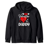 Valentines Day Hearts Dad My Valentine Calls Me Daddy Zip Hoodie