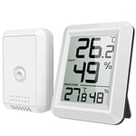 Brifit Thermomètre Intérieur et Extérieur, Thermomètre Connecté avec Capteur Extérieure sans Fil, Thermomètre Hygrometre Numérique avec Grand Ecran LCD, Commutateur ℃/℉, pour Bureau, Maison, Chambre