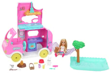Barbie Chelsea 2-in-1 Camper Playset, Doll & Accessories