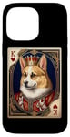 Coque pour iPhone 14 Pro Max Royal Corgi King of Hearts Jeu de cartes pour amoureux des chiens