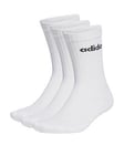 Adidas Sportswear Unisex 3 Pack Cushioned Linear Crew Socks - White