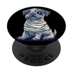 Chien mignon comme momie pour les amoureux des chiens et des momies PopSockets PopGrip Adhésif