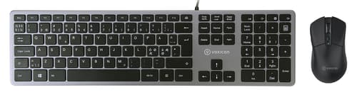 Voxicon Wired Slim Metal Keyboard 280 + Mouse Gr1000 Nordisk