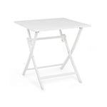 Table pliante d'extérieur en aluminium Blanc ELIN 70x70x h71 cm