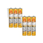 Lot de 6 colles souple SIKA pour tuiles Sikaflex 145 - 490g