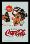 Empire 537263 Miroir imprimé Coca Cola Coke Time avec Cadre en Plastique faà§on Bois 20 x 30 cm