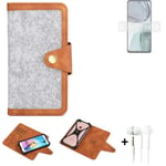 Felt Case + earphones for Motorola Moto G62 5G Cover light grey