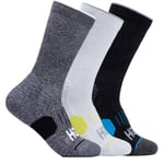 HOKA ONE Crew Run Sock 3-pack - Blanc / Noir Gris taille 34-38 2025