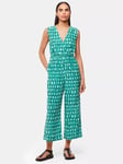 Whistles Petite Linked Smudge Lorna Jumpsuit, Green/Multi