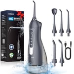 COSLUS Jet Dentaire Hydropulseur Portable 300 ML Sans Fil Irrigateur Dentaire Rechargeable Hydropulseur Dentaire Double Débit d'eau Water Oral Flosser Étanche IPX7 Pour La Maison et Les Voyages Gris