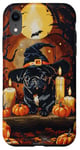 iPhone XR Funny Black Pug Dog Witch Hat Halloween Men Women Kids Case