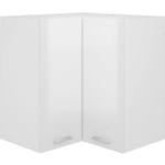 Bonnevie - Armoire de cuisine d'angle suspendue - Meuble de rangement Style Contemporain Blanc brillant 57x57x60 cm Aggloméré BV938835